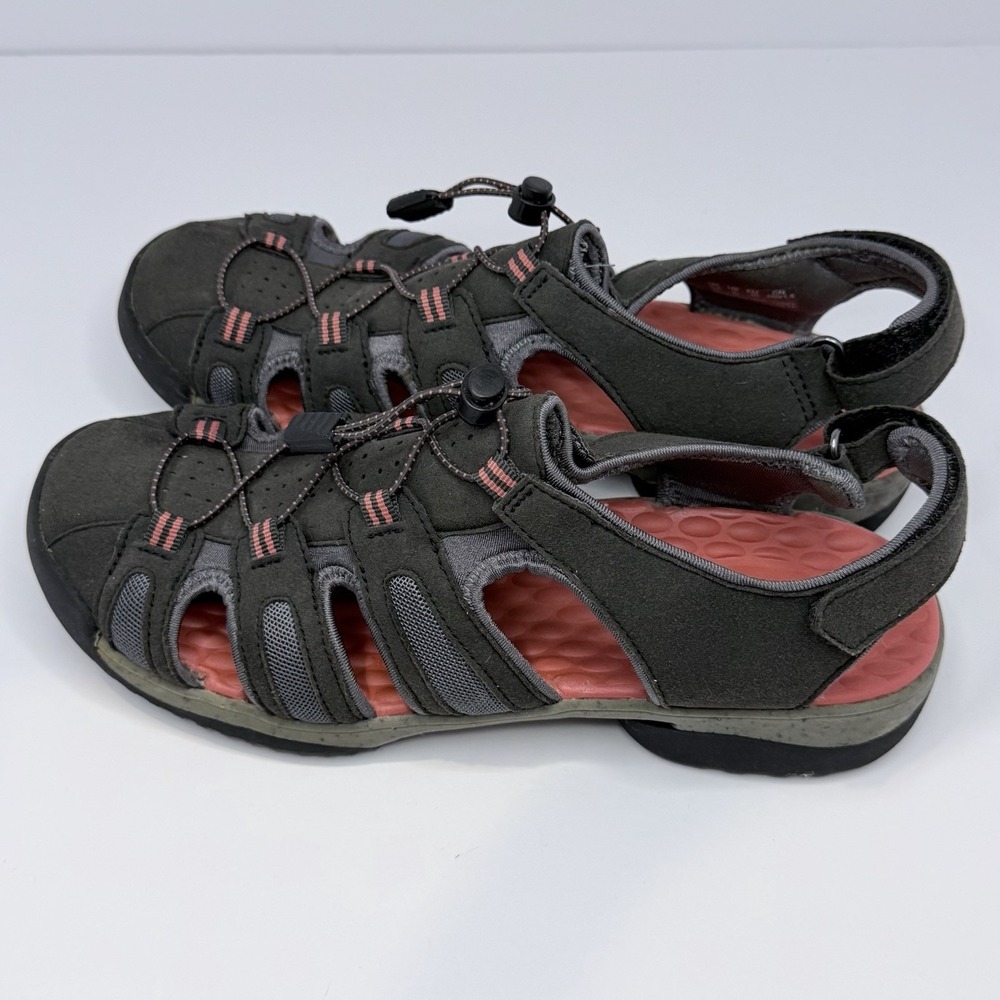 Clarks Tuvia Melon Fisherman Trail Sandals‎ (26108429) Size: 9 Gray+pink Hiking - Picture 4 of 9